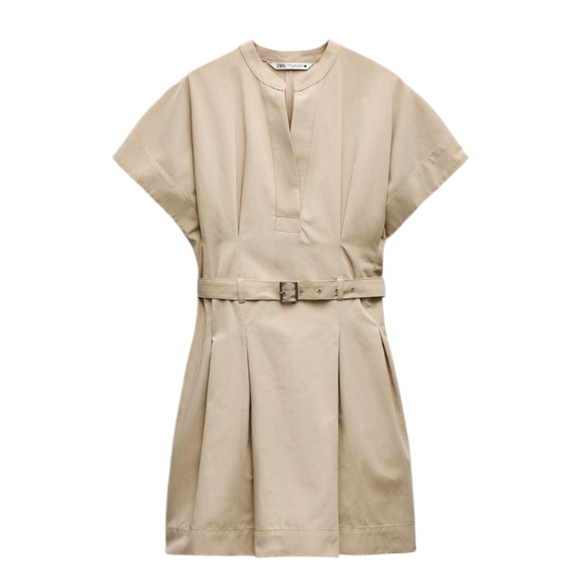 Zara NWT belted short Dress ZW Collection Size Medium - Picture 4 of 10